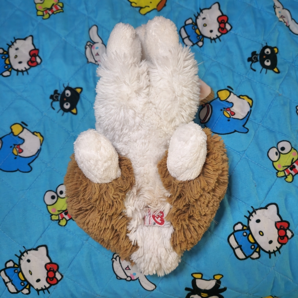 Large Ty Plush Bunny in Brown and White - Picture 4 of 5